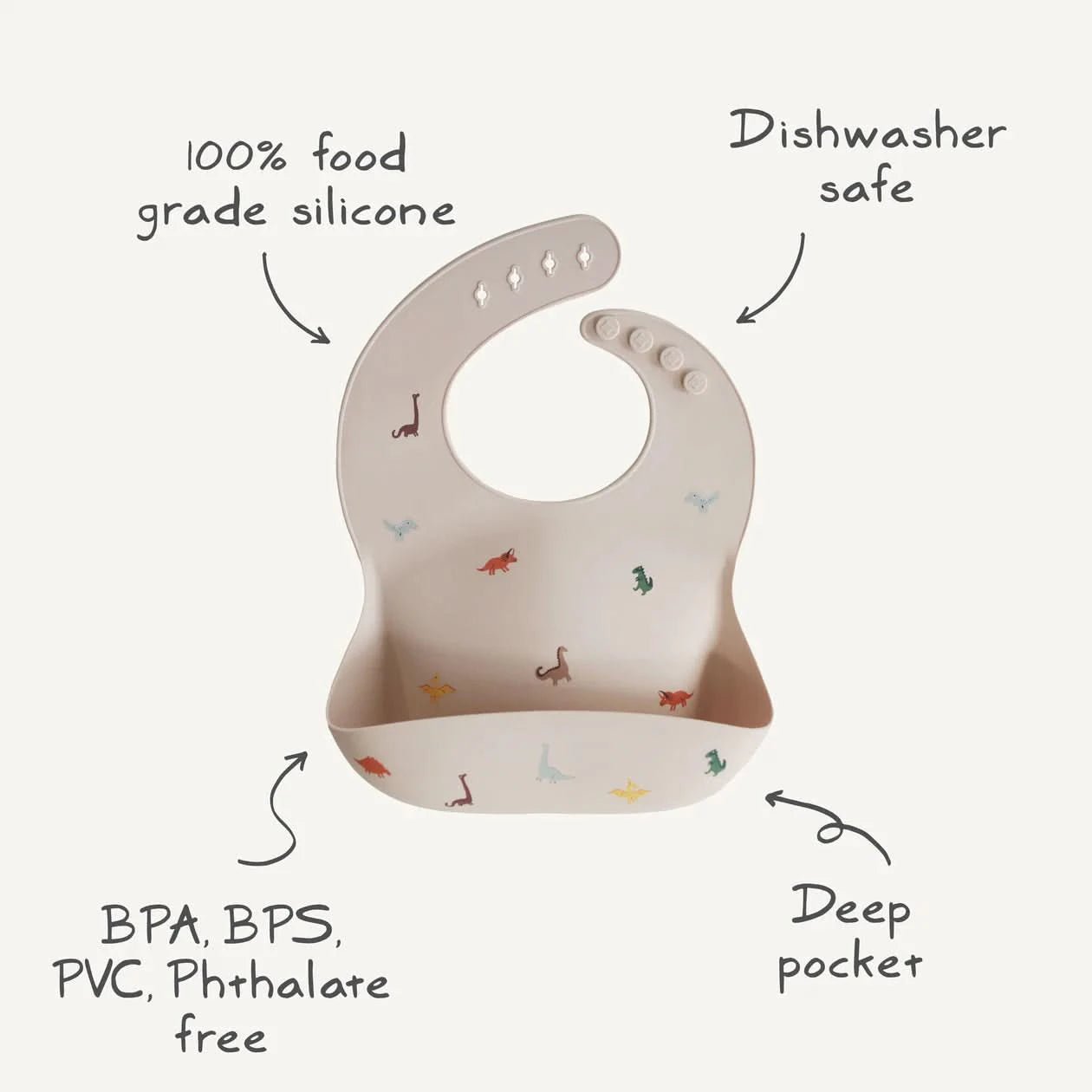 Mushie Silicone Baby Bib - Lilac Flowers kids outfit