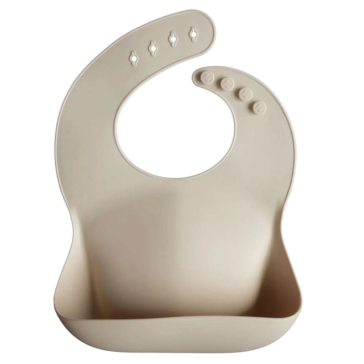 Mushie Silicone Baby Bib - Shifting Sand kids outfit
