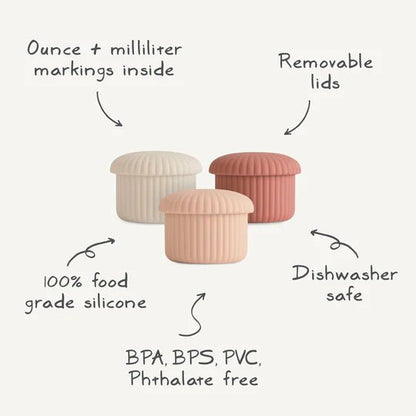 Mushie Silicone Baby Food Containers 3 - Pack - Pink Combo kids outfit