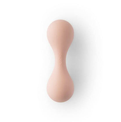 Mushie Silicone Baby Rattle Toy (Blush) kids outfit