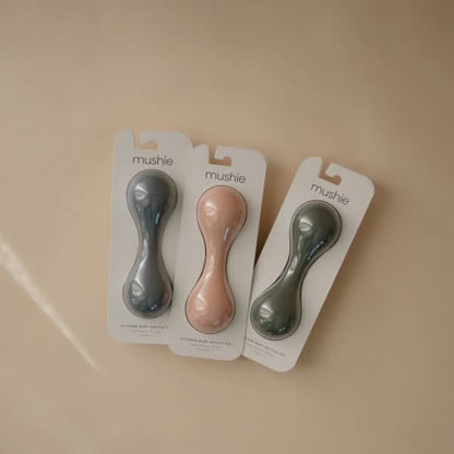 Mushie Silicone Baby Rattle Toy (Blush) kids outfit