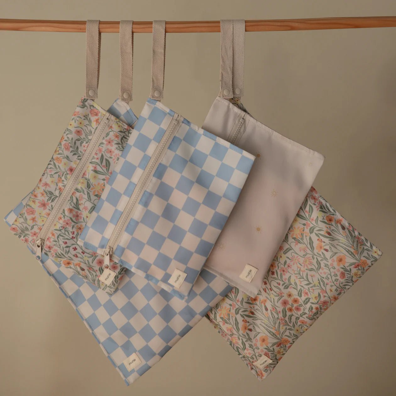 Mushie Water Resistant Wet Bag - Retro Flower kids outfit
