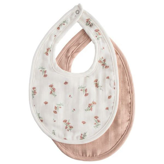 Muslin Bib 2 - Pack (Blush/Pink Floral) kids outfit