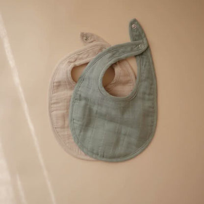 Muslin Bib 2 - Pack (Roman Green/Fog) kids outfit