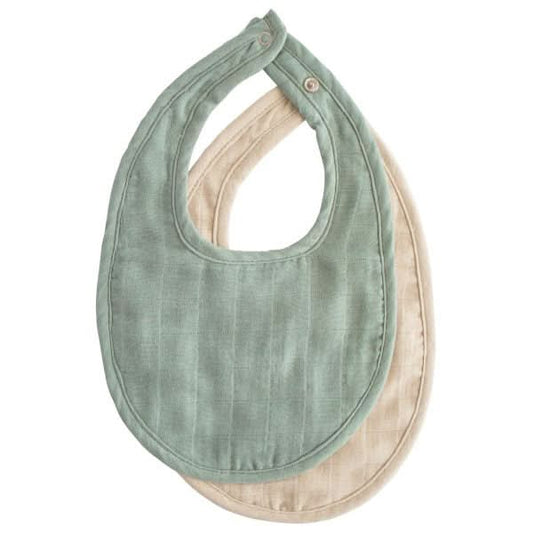 Muslin Bib 2 - Pack (Roman Green/Fog) kids outfit