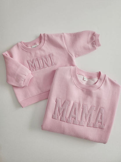 Oversized Mama Waffle Embroidery Sweatshirt - 4 Colors kids outfit