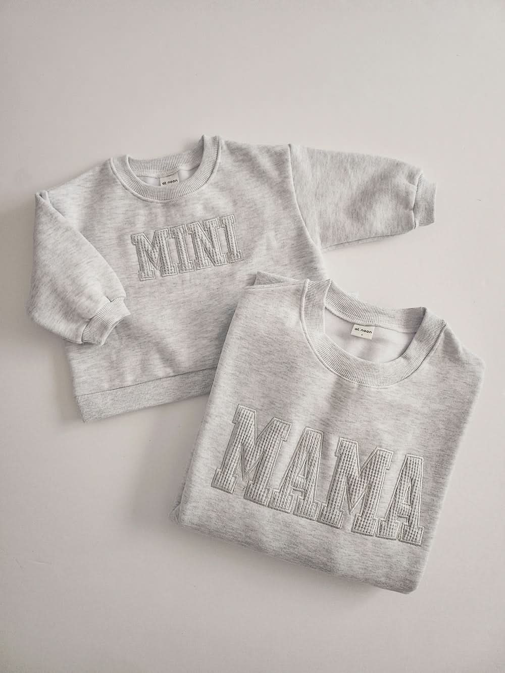 Oversized Mama Waffle Embroidery Sweatshirt - 4 Colors kids outfit