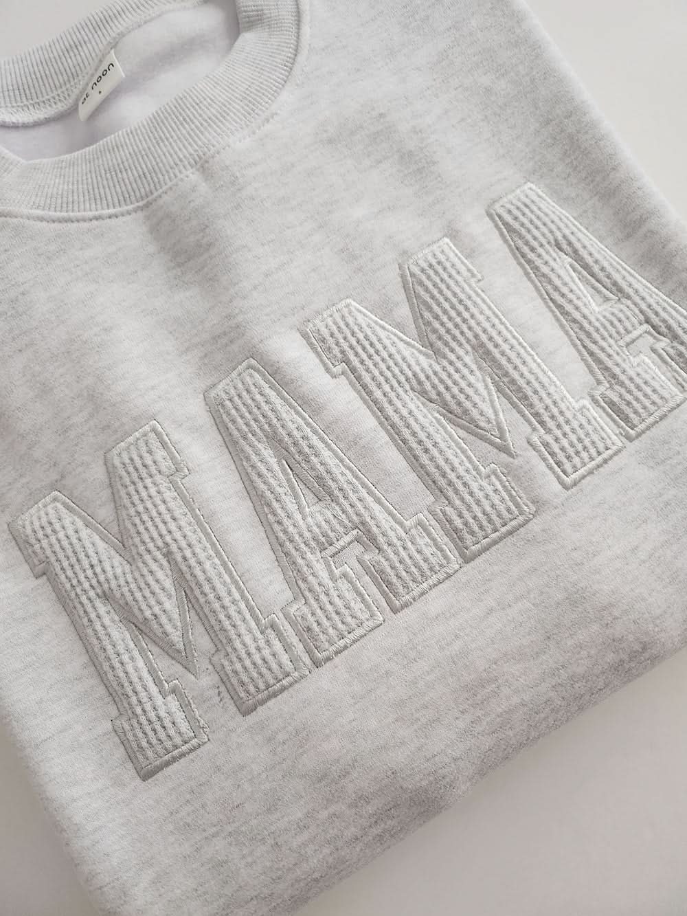 Oversized Mama Waffle Embroidery Sweatshirt - 4 Colors kids outfit