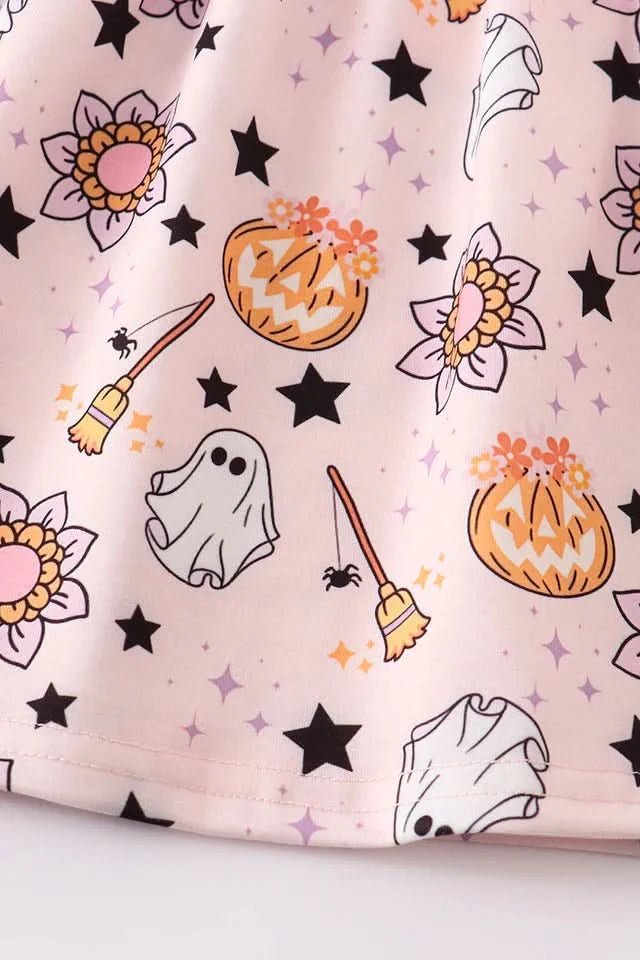 Pink Pumpkin Graphic Dress (1 - 6y) - Pink kids outfit