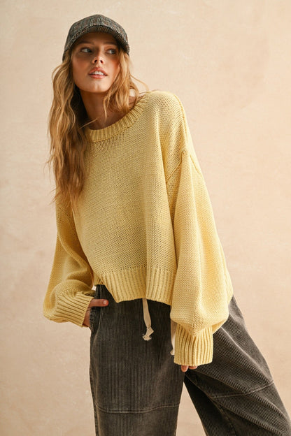 [Pre - Order] Adult Ballon Sleeve Sweater Top - Apple Green - AT NOON STORE