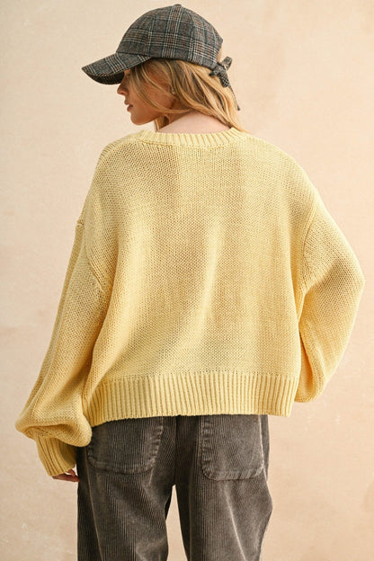 [Pre - Order] Adult Ballon Sleeve Sweater Top - Apple Green - AT NOON STORE