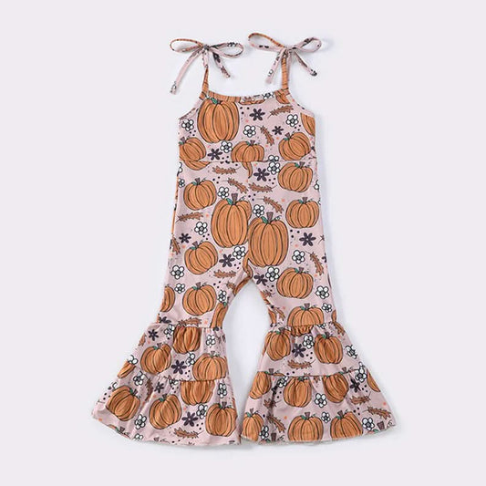 Pumpkin Graphic Print Strap Jumpsuit (12m - 7y) kids outfit
