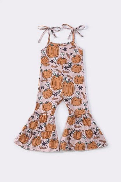 Pumpkin Graphic Print Strap Jumpsuit (12m - 7y) kids outfit