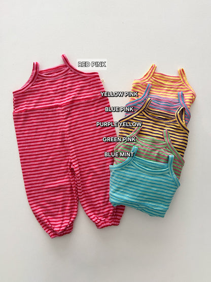 Toddler Sleeveless Stripe Jumpsuit (1-5y)- 5 Colors