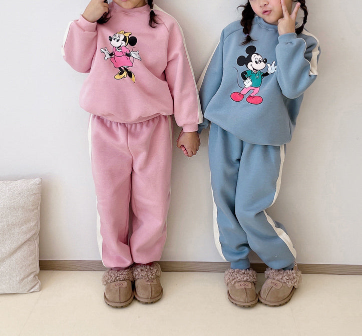 Toddler Side Colorblock Sweatshirt and Jogger Pants Set (1-2y) - Blue