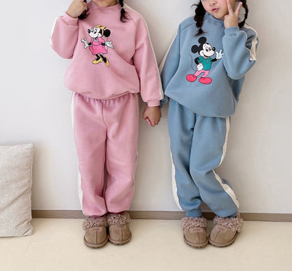 Toddler Side Colorblock Sweatshirt and Jogger Pants Set (1-2y) - Blue