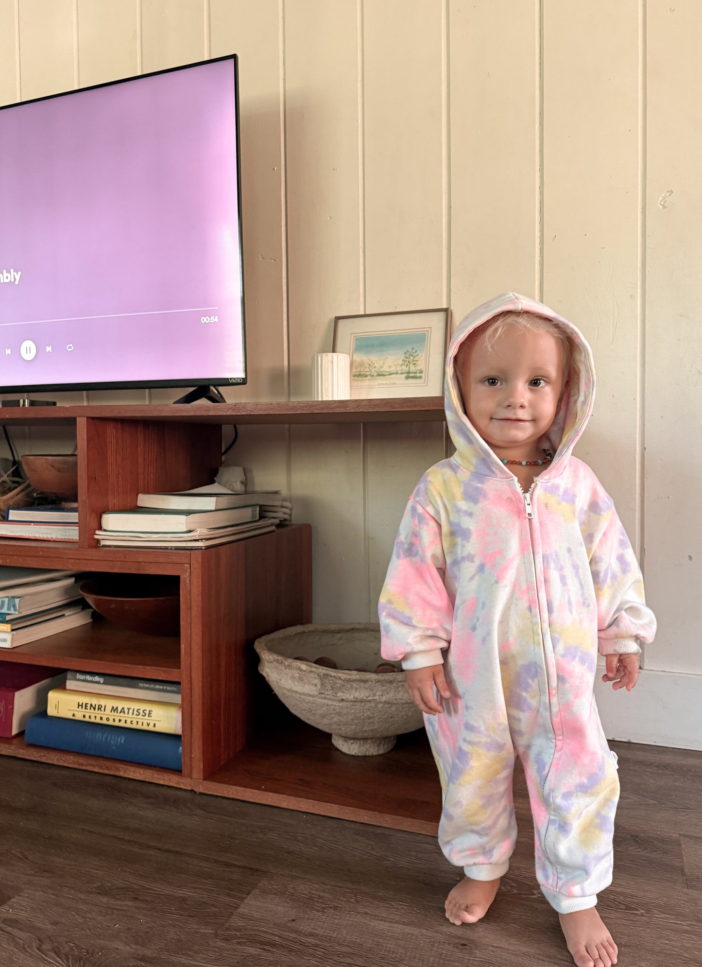 [At Noon Original] Baby Oversized Zip-Up Hoodie Jumpsuit (3m-4y)- Tie Dyed Multi - AT NOON STORE