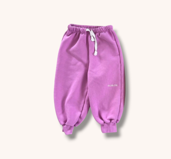 Toddler W25 'TICTACTOE' Brushed Fabric Jogger Pants(2-7y) - Pink