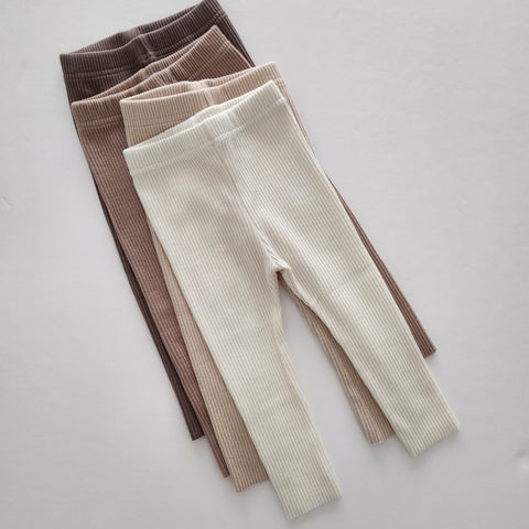 Kids Lala Soft Cotton Ribbed Leggings (1-6yrs) - 4 Colors