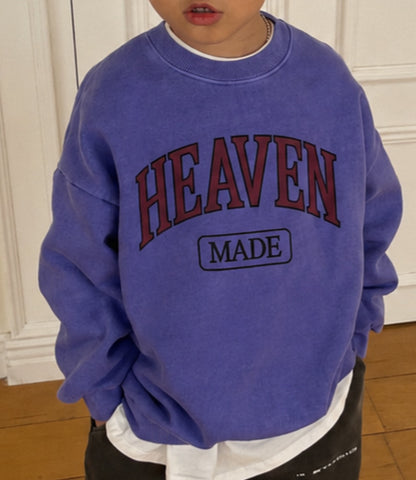 Kids Adult 'Heaven Made' Garment Dyed Long Sleeve Sweatshirt (1-7y, Adult) - 3 Colors