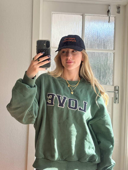 [At Noon Exclusive]] Mom Corduroy Embroidery  LOVE Sweatshirt (One Size) - 2 Colors - AT NOON STORE