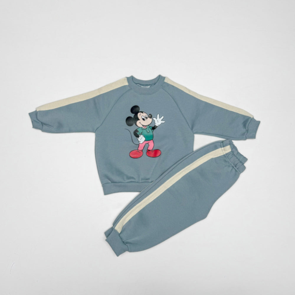 Toddler Side Colorblock Sweatshirt and Jogger Pants Set (1-2y) - Blue