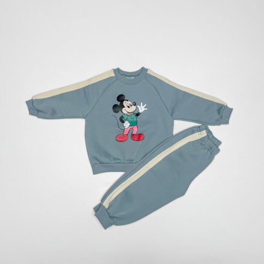 Toddler Side Colorblock Sweatshirt and Jogger Pants Set (1-2y) - Blue
