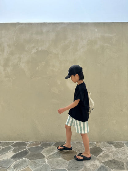 Kids SS25 Striped Shorts (2-7y) - Mint - AT NOON STORE