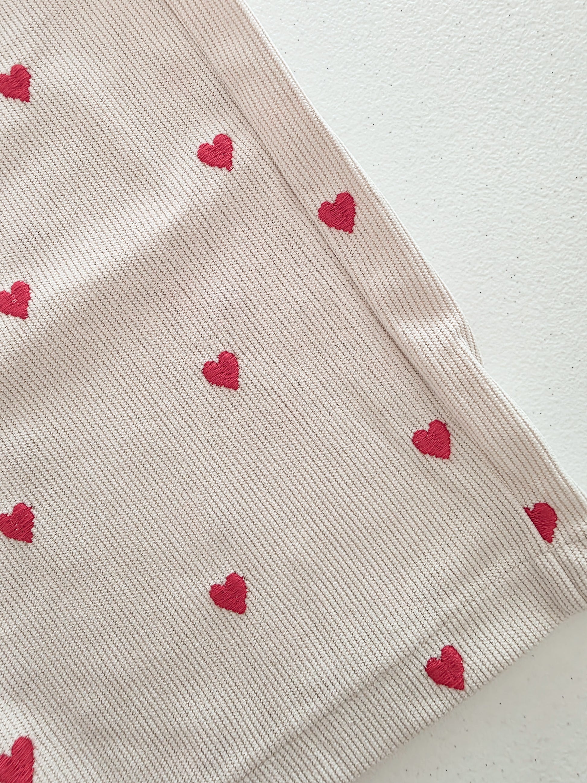 Toddler F25 Heart Embroidery Pull-on Pants (1-6y)- Ivory - AT NOON STORE