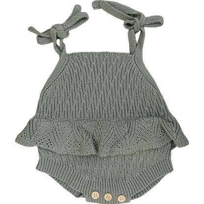 Sage Ruffle Knit Bubble Romper (3 - 18m) kids outfit