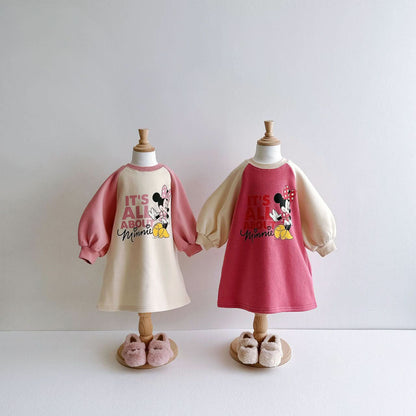 [Special Price] Toddler Disney Minnie Raglan Dress (1 - 6y) - 3 Colors kids outfit