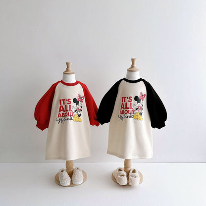 [Special Price] Toddler Disney Minnie Raglan Dress (1 - 6y) - 3 Colors kids outfit