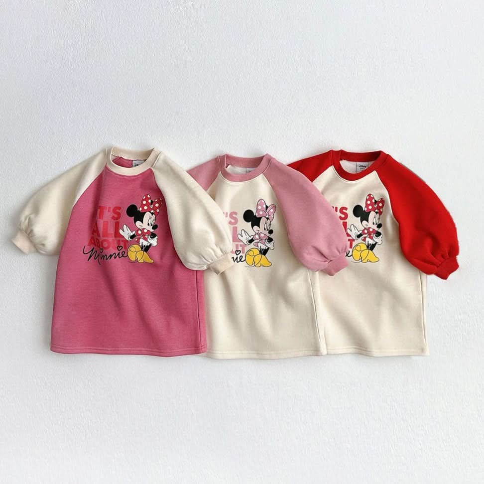 [Special Price] Toddler Disney Minnie Raglan Dress (1 - 6y) - 3 Colors kids outfit