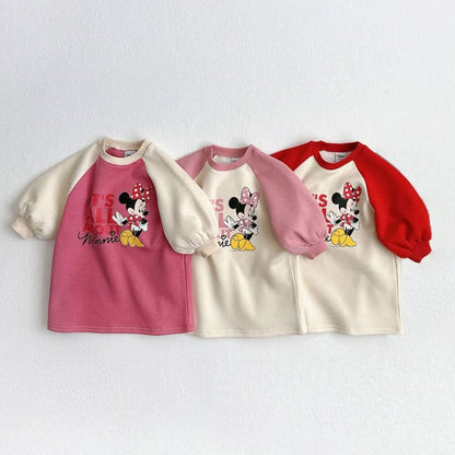 [Special Price] Toddler Disney Minnie Raglan Dress (1 - 6y) - 3 Colors kids outfit