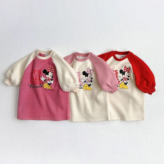 [Special Price] Toddler Disney Minnie Raglan Dress (1 - 6y) - 3 Colors kids outfit
