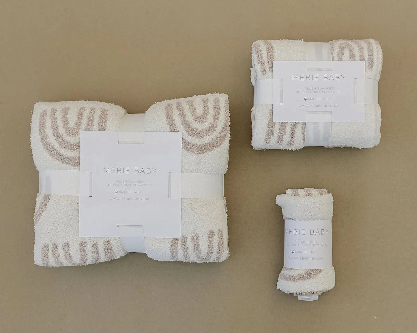 Taupe Rainbow Plush Blanket kids outfit