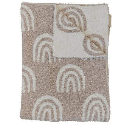 Taupe Rainbow Plush Blanket kids outfit