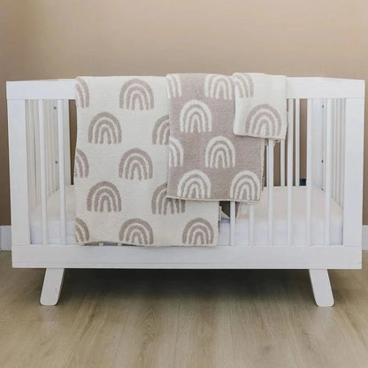 Taupe Rainbow Plush Blanket kids outfit