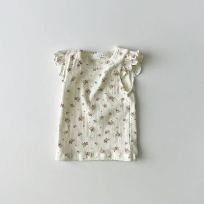 Toddle Ruffle Short Sleeve Floral Print Top (1 - 5y) kids outfit