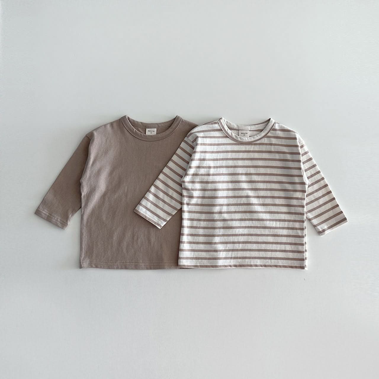 Toddler 2 - Pack Crewneck Long Sleeve T-Shirt (6m - 6y) - 4 Colors kids outfit