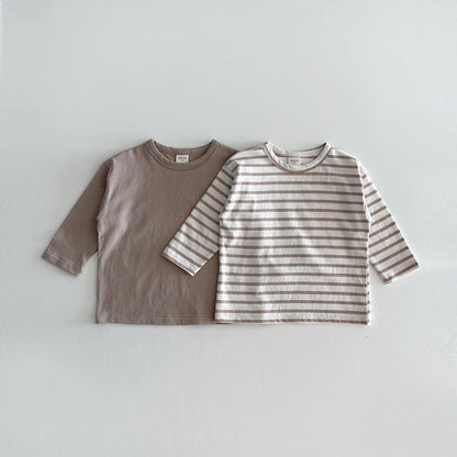 Toddler 2 - Pack Crewneck Long Sleeve T-Shirt (6m - 6y) - 4 Colors kids outfit