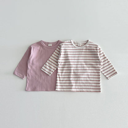 Toddler 2 - Pack Crewneck Long Sleeve T-Shirt (6m - 6y) - 4 Colors kids outfit