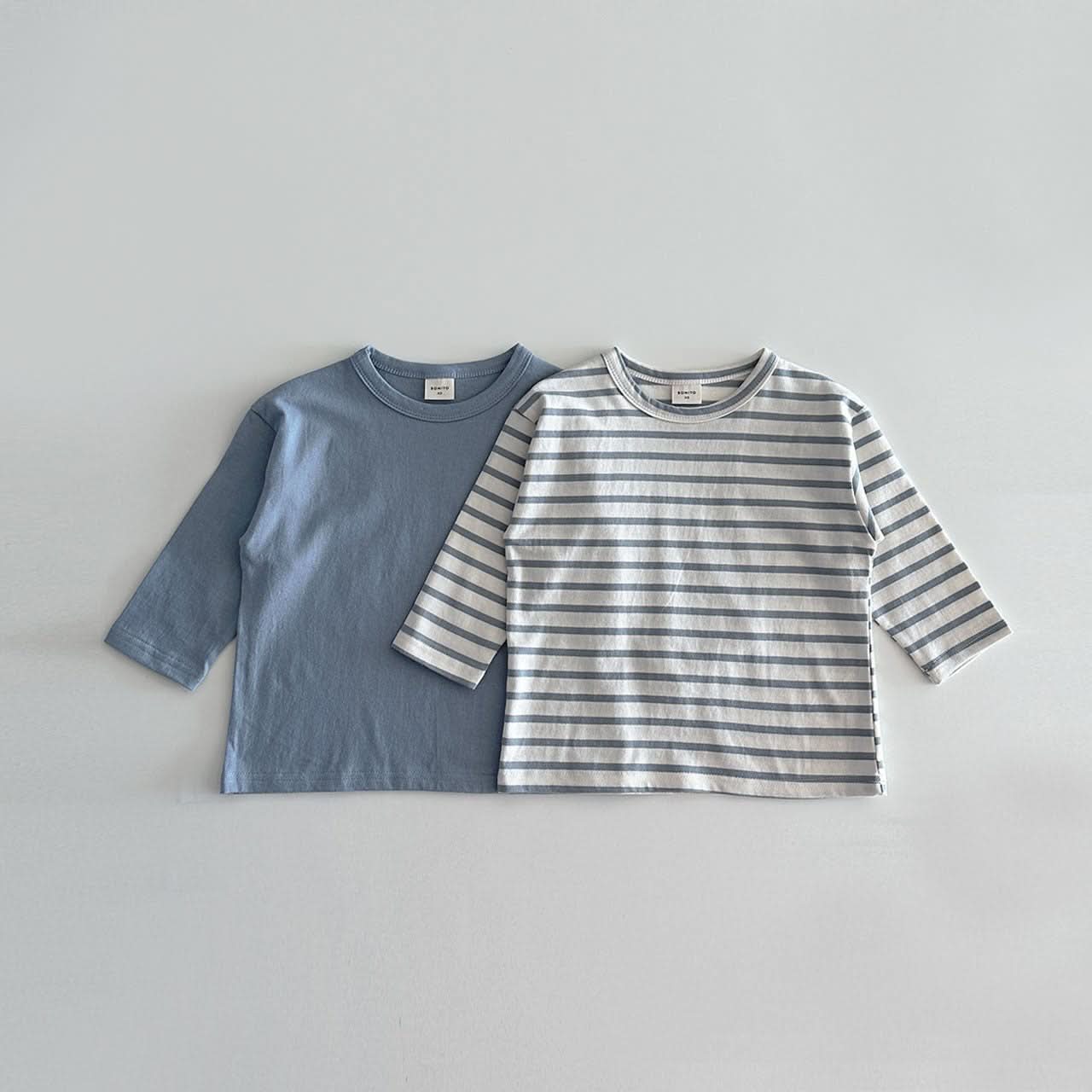 Toddler 2 - Pack Crewneck Long Sleeve T-Shirt (6m - 6y) - 4 Colors kids outfit
