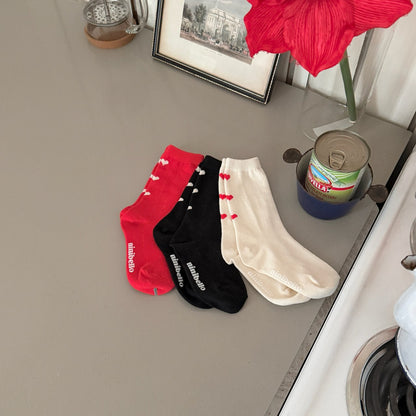 Toddler 3Pk Heart Jacquard Socks Set (2 - 7y) - AT NOON STORE