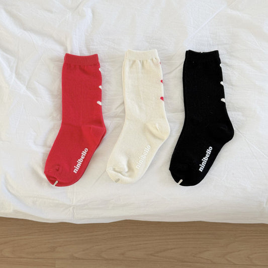 Toddler 3Pk Heart Jacquard Socks Set (2 - 7y) - AT NOON STORE
