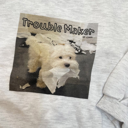 Toddler Adult W25 'Trouble Maker' Long Sleeve Sweatshirt (1 - 7y, Adult) - Light Heather Gray kids outfit