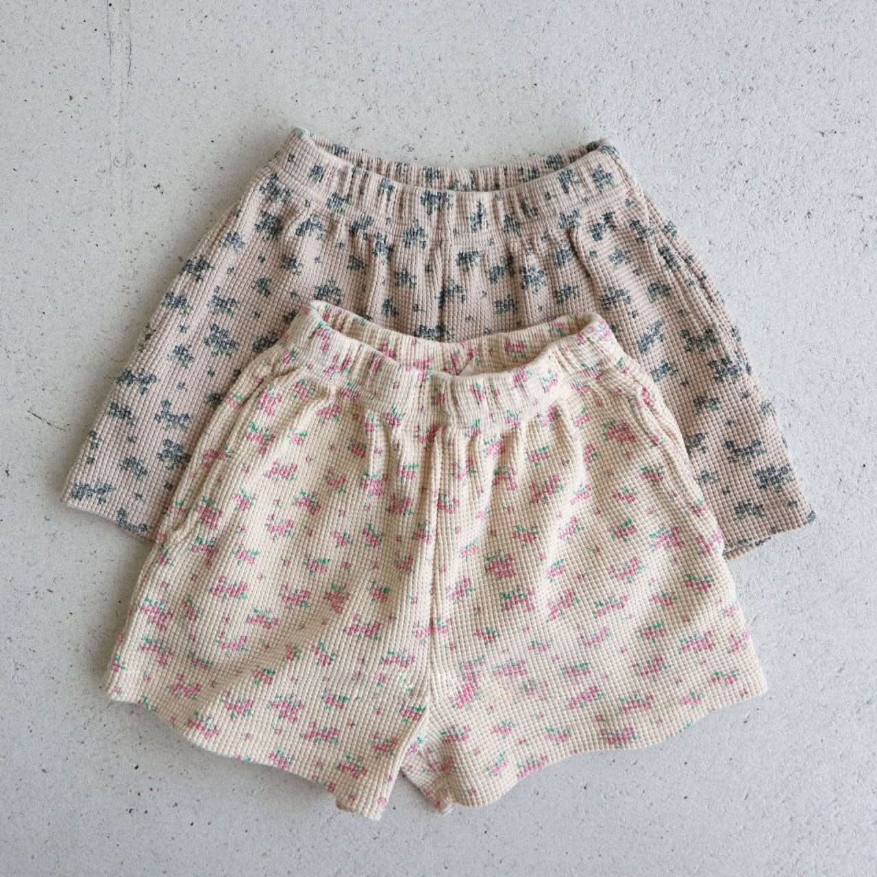 Toddler All - over Floral Print Waffle Shorts (15m - 7y) - 2 Colors kids outfit