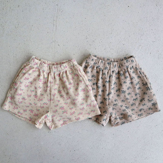 Toddler All - over Floral Print Waffle Shorts (15m - 7y) - 2 Colors kids outfit