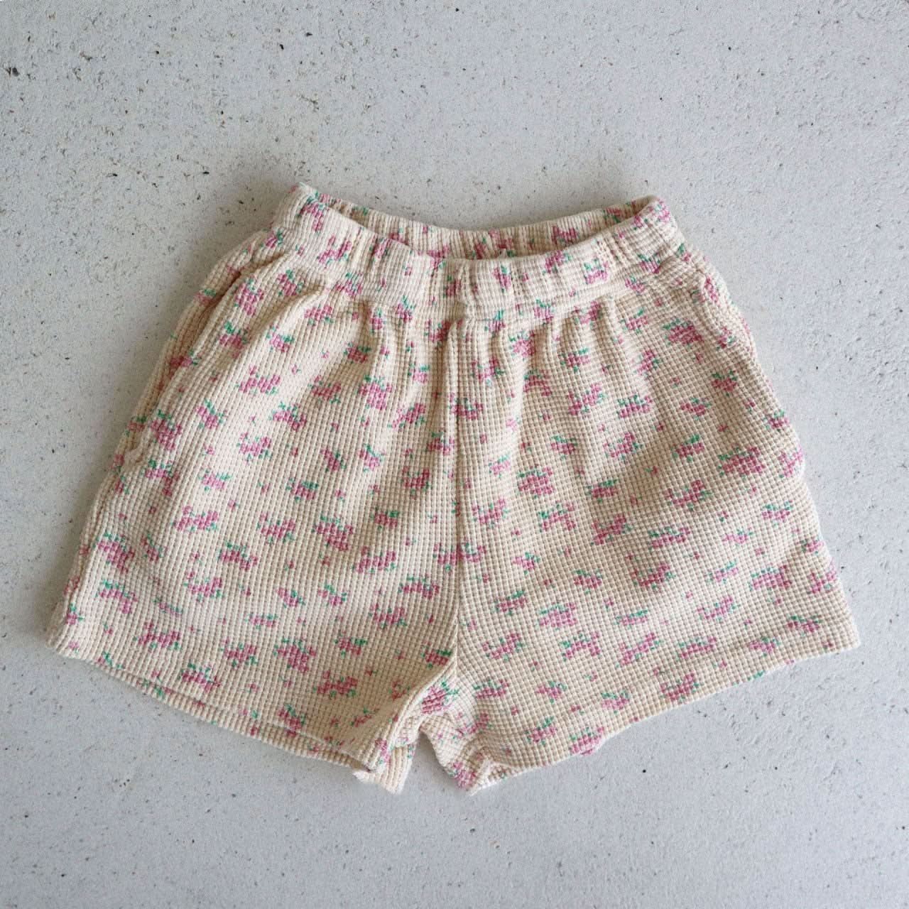 Toddler All - over Floral Print Waffle Shorts (15m - 7y) - 2 Colors kids outfit