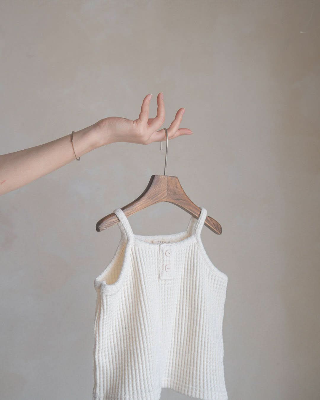 Toddler Anggo Button Waffle Tank Top (1 - 6y) - 3 Colors kids outfit